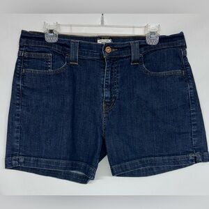 Levi's 515 Red Tab Dark Wash Mid-Rise Denim Blue Jean Shorts Size 12